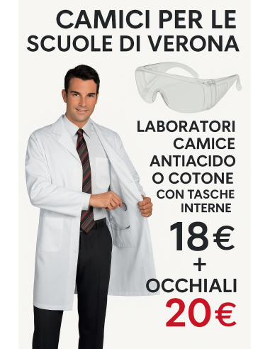 Camice da laboratorio in cotone con tasche...