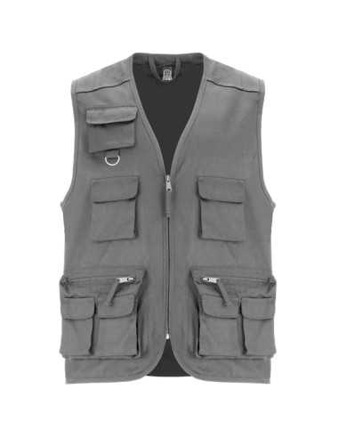 Gilet Multitasche Estivo Grigio Leggero | Poliestere e Cotone 200 g/m²