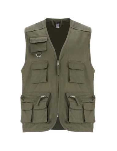 Gilet Multitasche Estivo Verde Militare Leggero...