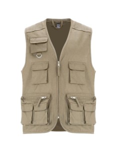 Gilet Multitasche Estivo Kaki Leggero | Poliestere e Cotone 200 g/m²