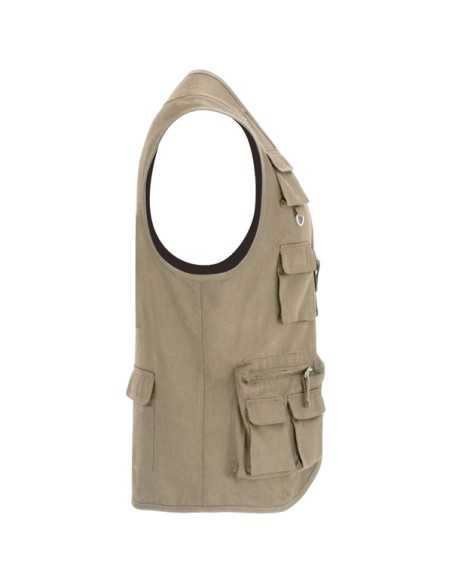 Gilet Multitasche Estivo Kaki Leggero | Poliestere e Cotone 200 g/m²