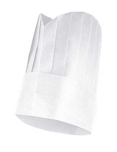 Cappello da Cuoco Monouso in TNT 23 cm Bianco e Nero | Chef Hat
