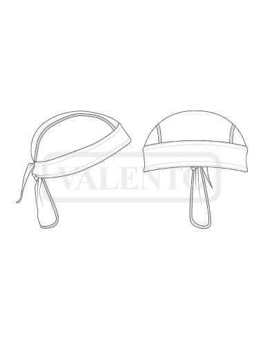 Bandana da Cuoco Nera Modello BARBECUE 210 g/m²...