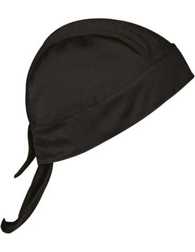 Bandana da Cuoco Nera con Retina Elasticizzata Modello WOK | Professionale e Traspirante