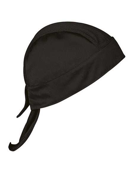 Bandana da Cuoco Nera con Retina Elasticizzata Modello WOK | Professionale e Traspirante