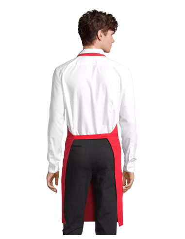 Grembiule da Cuoco Rosso con Pettorina 100%...