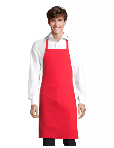 Grembiule da Cuoco Rosso con Pettorina 100% Cotone Twill 180 g/m² 65x90 cm | Modello GLASGOW SOL’S