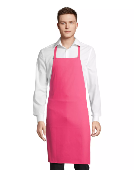 Grembiule da Cuoco Fucsia con Pettorina 100% Cotone Twill 180 g/m² 65x90 cm | Modello GLASGOW SOL’S