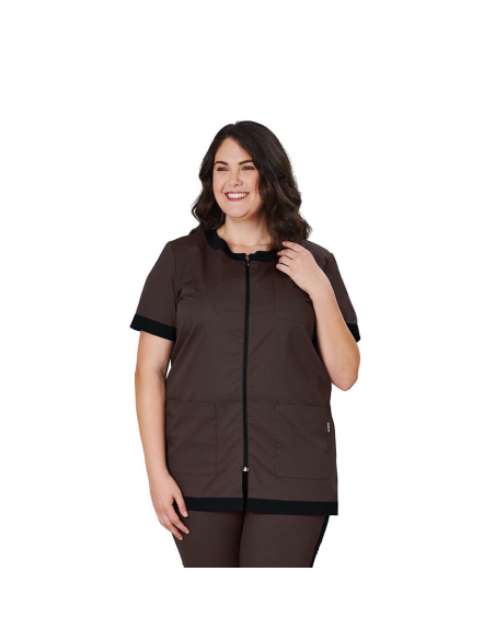 Casacca Donna CARMEN – SIGGI |Tabacco| Zip frontale, tasche, cotone elasticizzato 160 g/m² | ULTIMI PEZZI60 g/m² | ULTIMI PEZZI