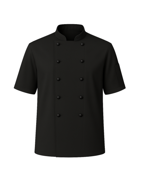 Giacca da Cuoco Nera 100% Cotone 190 g/m² Manica Corta | Marca RISTOHOUSE