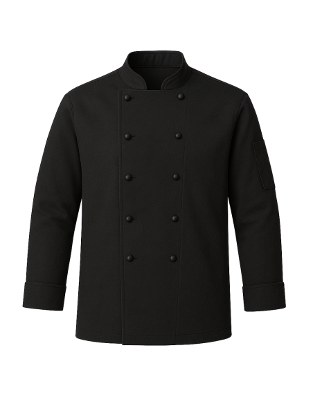 Giacca da Cuoco Nera 100% Cotone 190 g/m² Manica Lunga | RISTOHOUSE