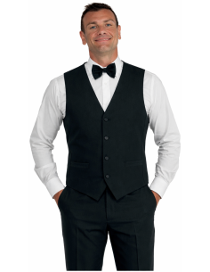 Gilet Nero da Cameriere Antimacchia Foderato 100% Poliestere 220 g/m² | ISACCO