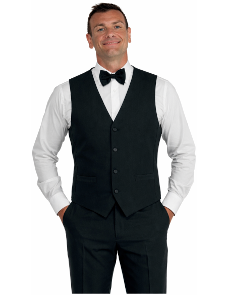 Gilet Nero da Cameriere Antimacchia Foderato 100% Poliestere 220 g/m² | ISACCO