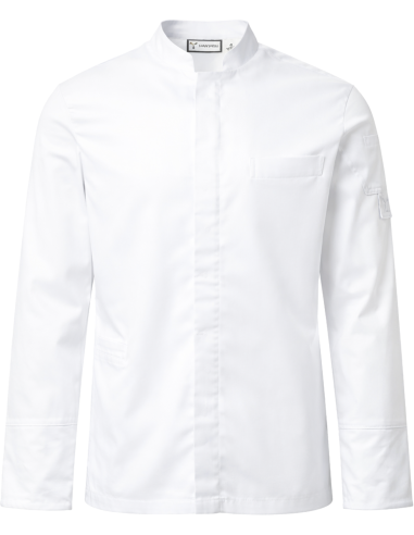 Giacca da Cuoco Bianca Elasticizzata a Coreana SUPREME | Payper