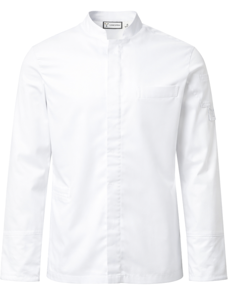 Giacca da Cuoco Bianca Elasticizzata a Coreana SUPREME | Payper