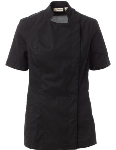 Giacca da Cuoca Nera Mezza Manica STARLIGHT MESH LADY | Payper