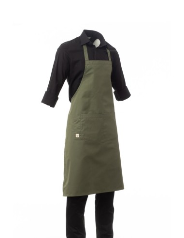 Grembiule BOUTIQUE Verde militare con Pettorina...