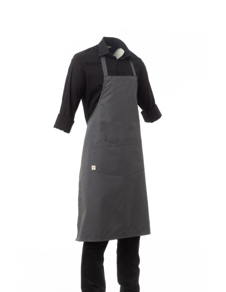 Grembiule BOUTIQUE Grigio con Pettorina Leggero con Tasca | PAYPER