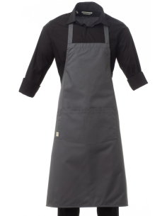 Grembiule BOUTIQUE Grigio con Pettorina Leggero con Tasca | PAYPER