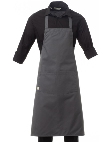 Grembiule BOUTIQUE Grigio con Pettorina Leggero con Tasca | PAYPER