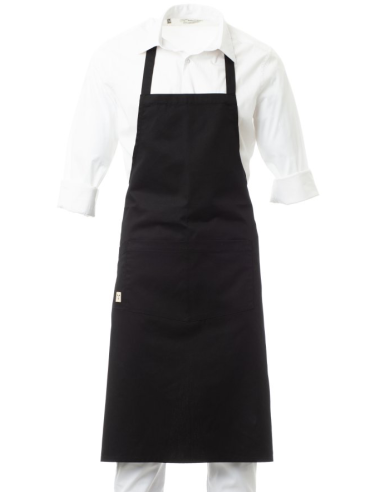 Grembiule Nero con Pettorina Leggero con Tasca | Modello BOUTIQUE PAYPER